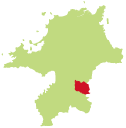 うきは市の地図上の位置