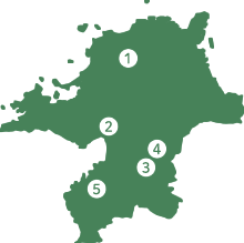 県内の主な王墓分布図