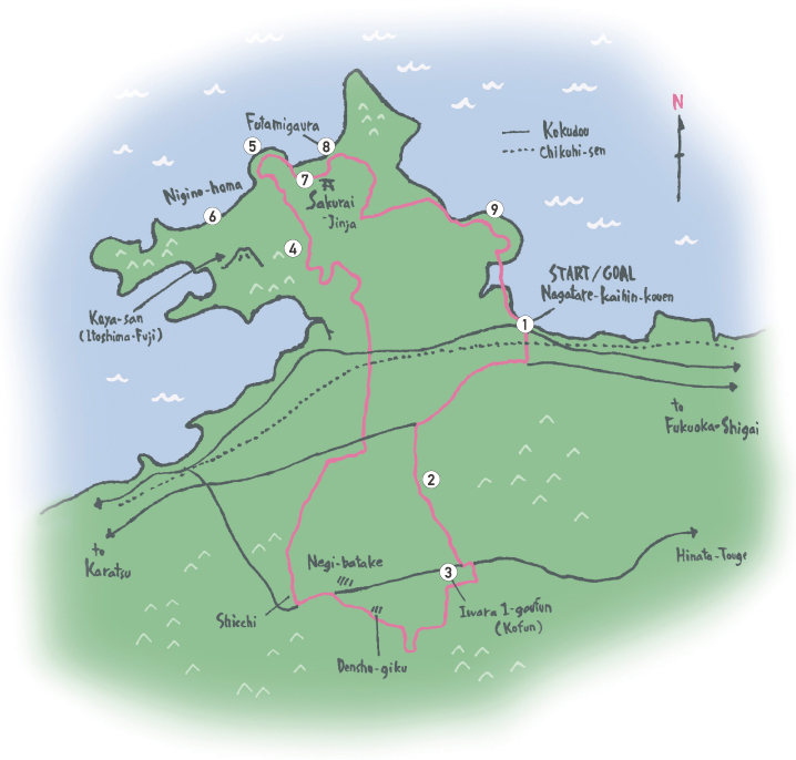 グラフふくおか夏号特別ルートの地図