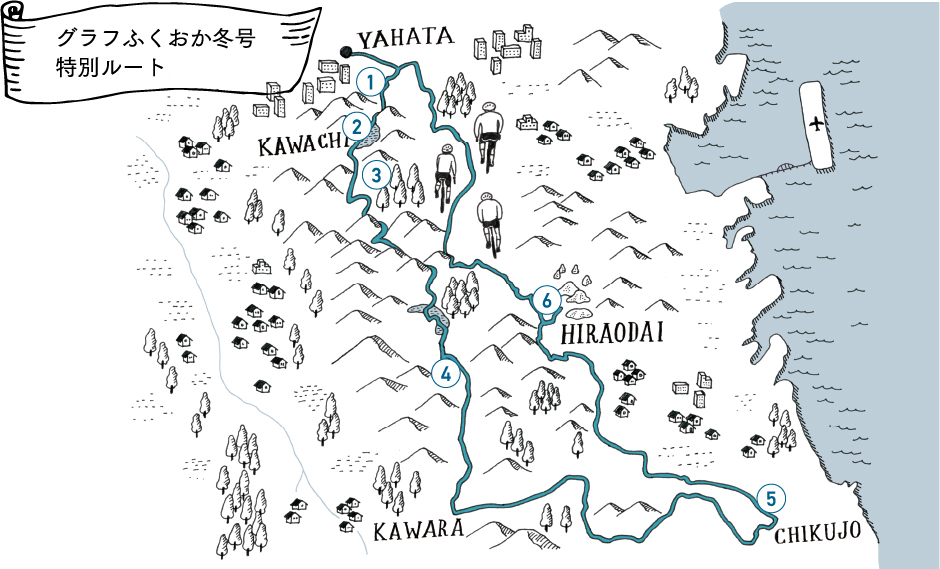 グラフふくおか冬号特別ルート地図