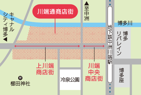 商店街周辺ロケーションの地図