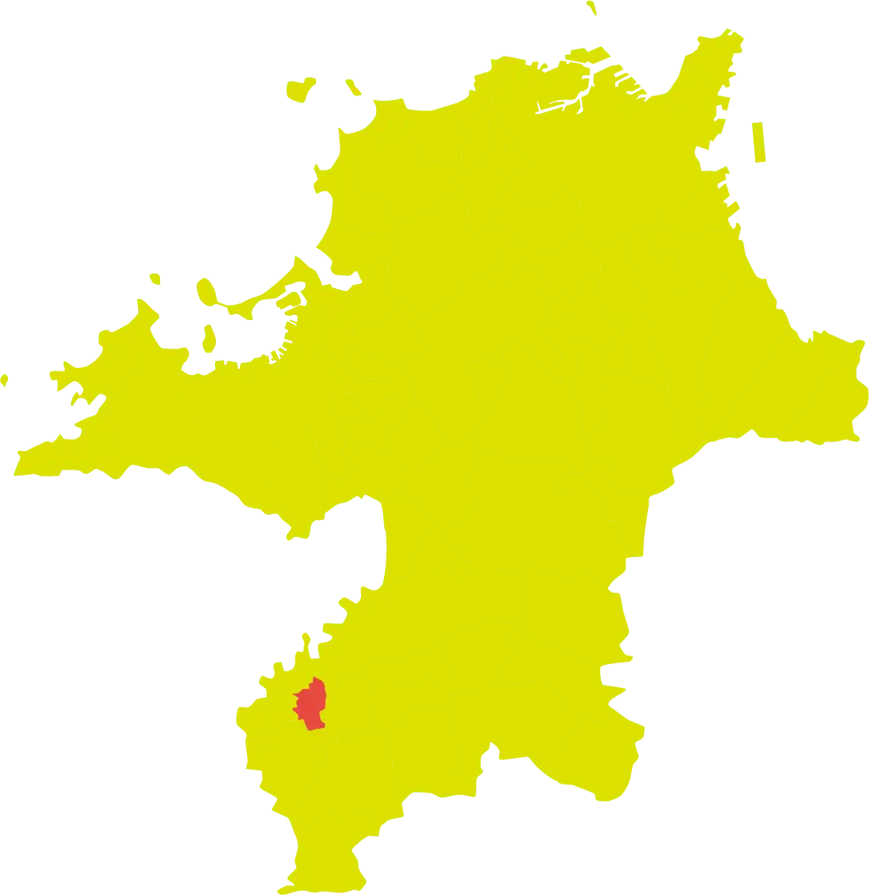 福岡県地図上の大木町の位置
