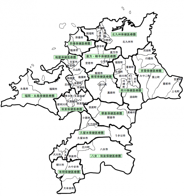 福岡県二次保健医療圏図