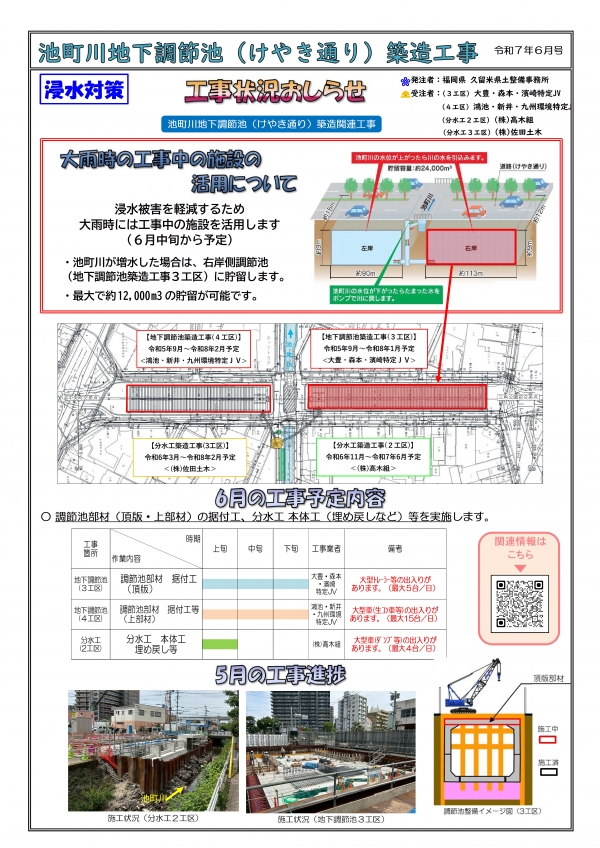 工事案内【令和7年6月】（けやき通り）