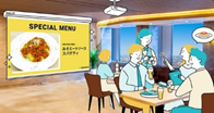 飲食店の大型ディスプレイ(イメージ)