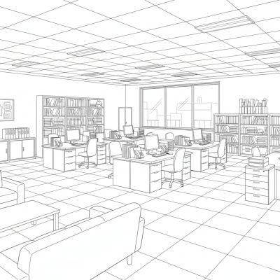 営業所内部全景 参考例1