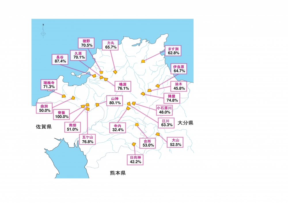 地図上貯水率（令和7年12月26日）