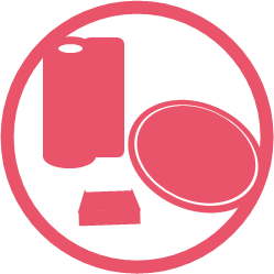 食器とキッチンペーパーの絵