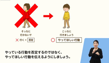 動画イメージ例　対応事例の説明の様子