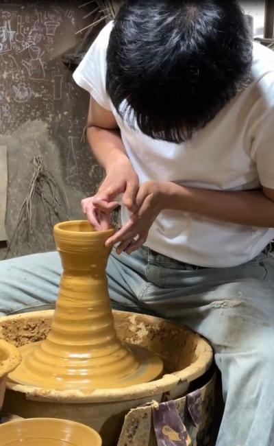 陶芸体験のようす