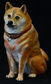 彫刻「柴犬座像」