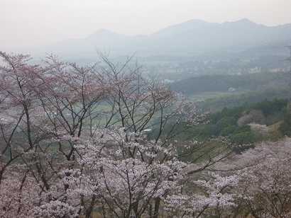 みやこ町仲哀公園より望む御所ヶ岳、馬ヶ岳