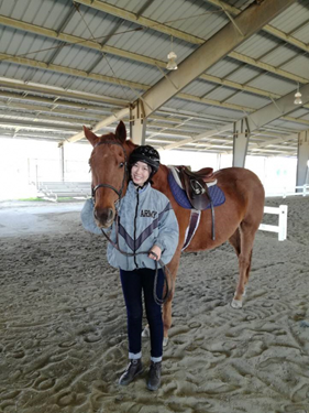 馬術の授業でいつも乗っていた馬、レッドと