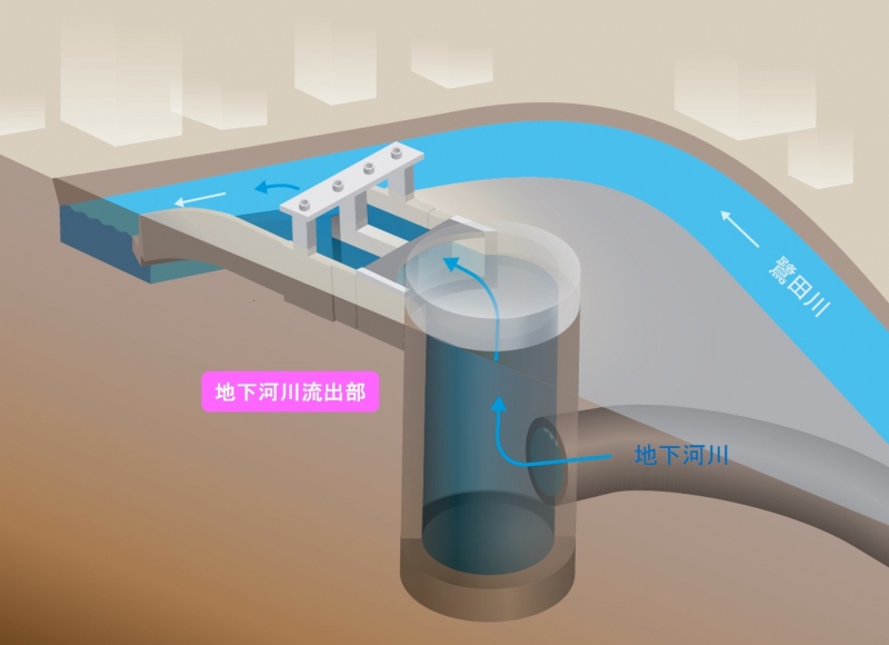 地下河川流出部イメージ図